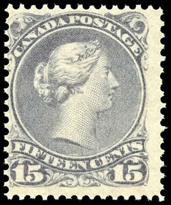 Queen Victoria - Large Queen - Slate Grey Canada Postage Stamp