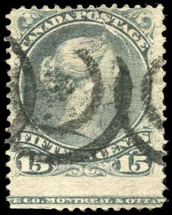 Queen Victoria - Large Queen - Grey - Imprint Copy Canada Postage Stamp