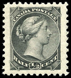Queen Victoria - Small Queen - Grey Black Canada Postage Stamp