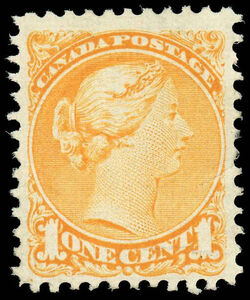 Queen Victoria - Small Queen - Yellow - Perf 11.5 X 12 Canada Postage Stamp