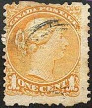 Queen Victoria - Small Queen - Deep Red Orange Canada Postage Stamp