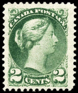 Queen Victoria - Small Queen - Green Canada Postage Stamp