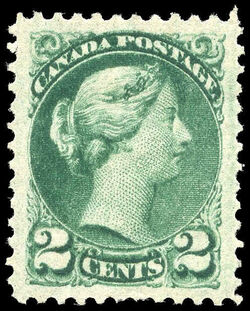 Queen Victoria - Small Queen - Blue Green Canada Postage Stamp