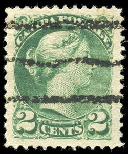Queen Victoria - Small Queen - Green - Precancelled Canada Postage Stamp
