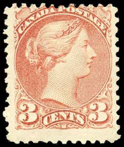 Queen Victoria - Small Queen - Rose - Perf 12 Canada Postage Stamp
