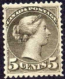 Queen Victoria - Small Queen - Deep Olive Green Canada Postage Stamp
