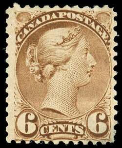 Queen Victoria - Small Queen - Yellow Brown - Perf 11.5 X 12 Canada Postage Stamp