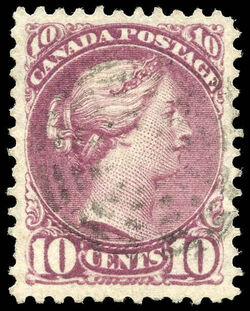 Queen Victoria - Small Queen - Deep Lilac Rose Canada Postage Stamp