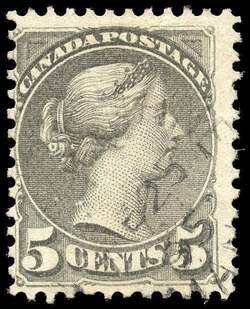 Queen Victoria - Small Queen - Grey - Major Re-entry Canada Postage Stamp