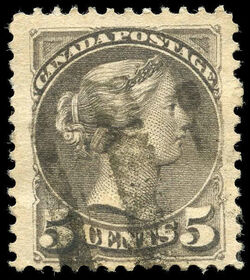 Queen Victoria - Small Queen - Grey - Precanceled Canada Postage Stamp