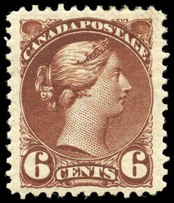 Queen Victoria - Small Queen - Chocolate Canada Postage Stamp