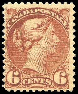 Queen Victoria - Small Queen - Chestnut Canada Postage Stamp