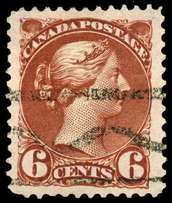 Queen Victoria - Small Queen - Red Brown - Precanceled Canada Postage Stamp