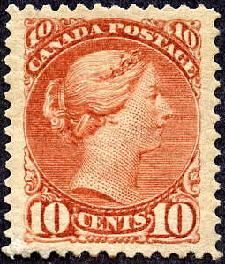 Queen Victoria - Small Queen - Brown Red - Pitted Right 0 Canada Postage Stamp