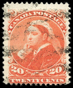 Queen Victoria - Vermilion - Precanceled Canada Postage Stamp