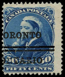 Queen Victoria - Deep Blue - Precanceled Canada Postage Stamp