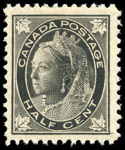 Queen Victoria - Black - Major Re-entry Canada Postage Stamp