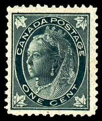Queen Victoria - Blue Green - Precanceled Canada Postage Stamp
