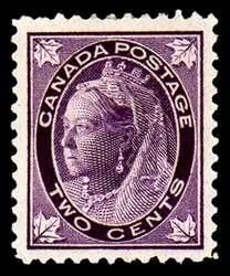 Queen Victoria - Purple - Precanceled Canada Postage Stamp