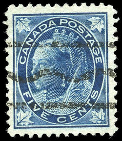Queen Victoria - Dark Blue - Precanceled Canada Postage Stamp