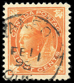 Queen Victoria - Orange - Horizontal Wove Canada Postage Stamp