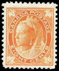 Queen Victoria - Orange - Thin Paper Canada Postage Stamp