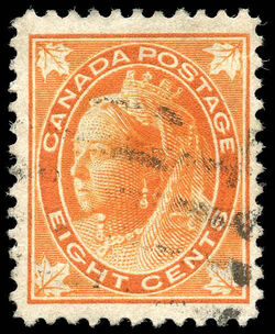 Queen Victoria - Orange - Precanceled Canada Postage Stamp