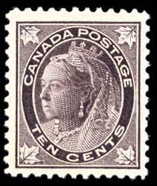 Queen Victoria - Brown Violet - Horizontal Wove Canada Postage Stamp