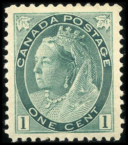Queen Victoria - Blue Green Canada Postage Stamp