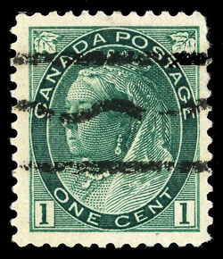 Queen Victoria - Grey Green - Precanceled Canada Postage Stamp