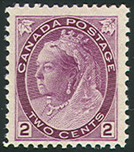 Queen Victoria - Red Purple Canada Postage Stamp