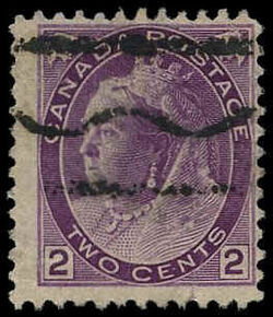 Queen Victoria - Purple - Precanceled Canada Postage Stamp