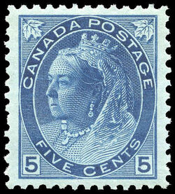 Queen Victoria - Blue - White Paper Canada Postage Stamp