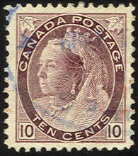 Queen Victoria - Dark Brown Violet Canada Postage Stamp