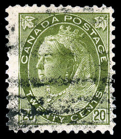Queen Victoria - Olive Green - Precanceled Canada Postage Stamp