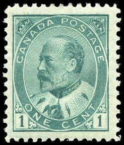 King Edward VII - Blue Green Canada Postage Stamp