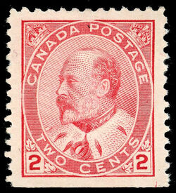 King Edward VII - Carmine - Booklet Single Canada Postage Stamp