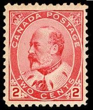 King Edward VII - Carmine - Precanceled Canada Postage Stamp