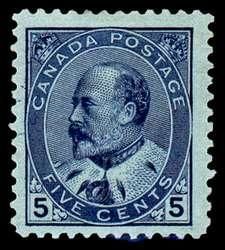 King Edward VII - Indigo - Bluish Paper Canada Postage Stamp
