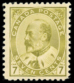 King Edward VII - Green Bistre Canada Postage Stamp