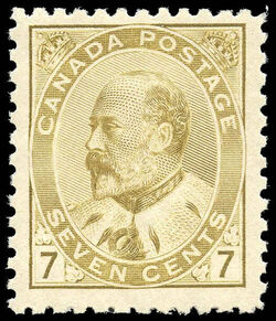King Edward VII - Straw Canada Postage Stamp