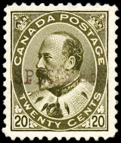 King Edward VII - Olive Green - SPECIMEN Overprint Canada Postage Stamp