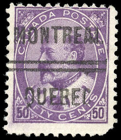 King Edward VII - Purple - Precanceled Canada Postage Stamp