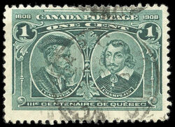Cartier & Champlain - Major Re-entry in 1908 and BEC Canada Postage Stamp | Tercentenary