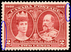 King Edward VII & Queen Alexandra - Hairlines Canada Postage Stamp | Tercentenary