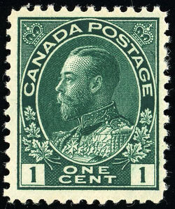 King George V - Deep Blue Green Canada Postage Stamp