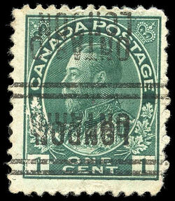 King George V - Dark Green - Precanceled Canada Postage Stamp