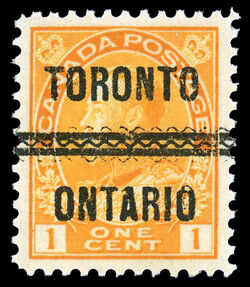 King George V - Orange Yellow - Precanceled Canada Postage Stamp