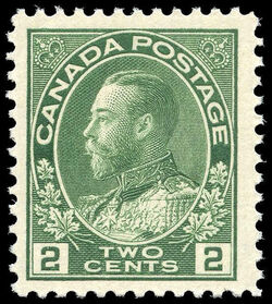 King George V - Green - Dry Printing Canada Postage Stamp
