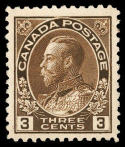 King George V - Yellow Brown - Wet Printing Canada Postage Stamp